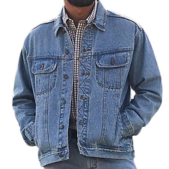 1114 NWT Wrangler Rugged Wear Denim Jacket Sz XL - Picture 1 of 7